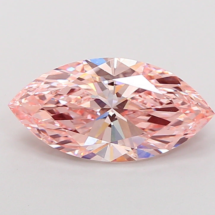 3.01 Carat Marquise Cut Lab Grown Diamond VVS2Fancy Vivid Pink
