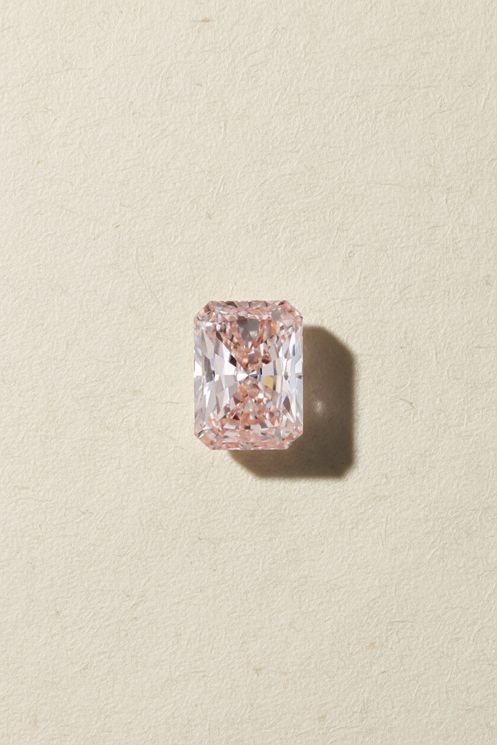 3.01 Carat Radiant Cut Lab Grown Diamond, VS1/Fancy Vivid Pink