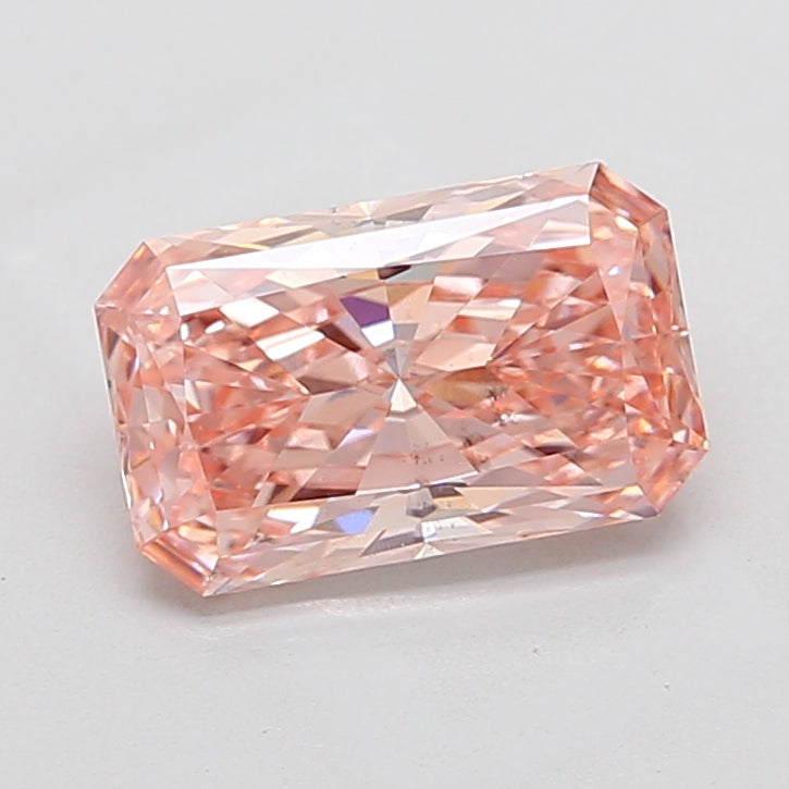 3.01 Carat Radiant Cut Lab Grown Diamond VS2Fancy Intense Brown Pink