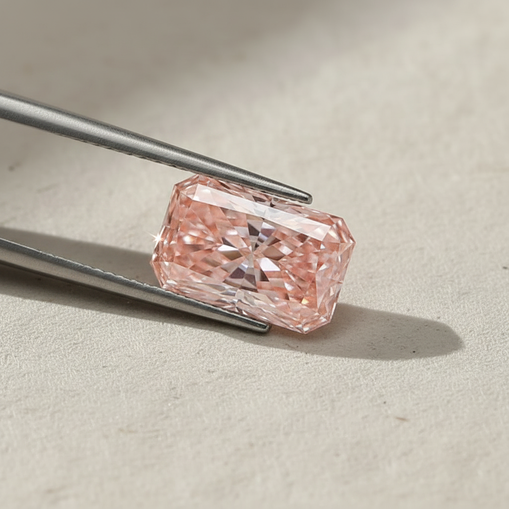 3,01 karaat stralend geslepen lab-grown diamant, VS2/fancy intens bruin roze