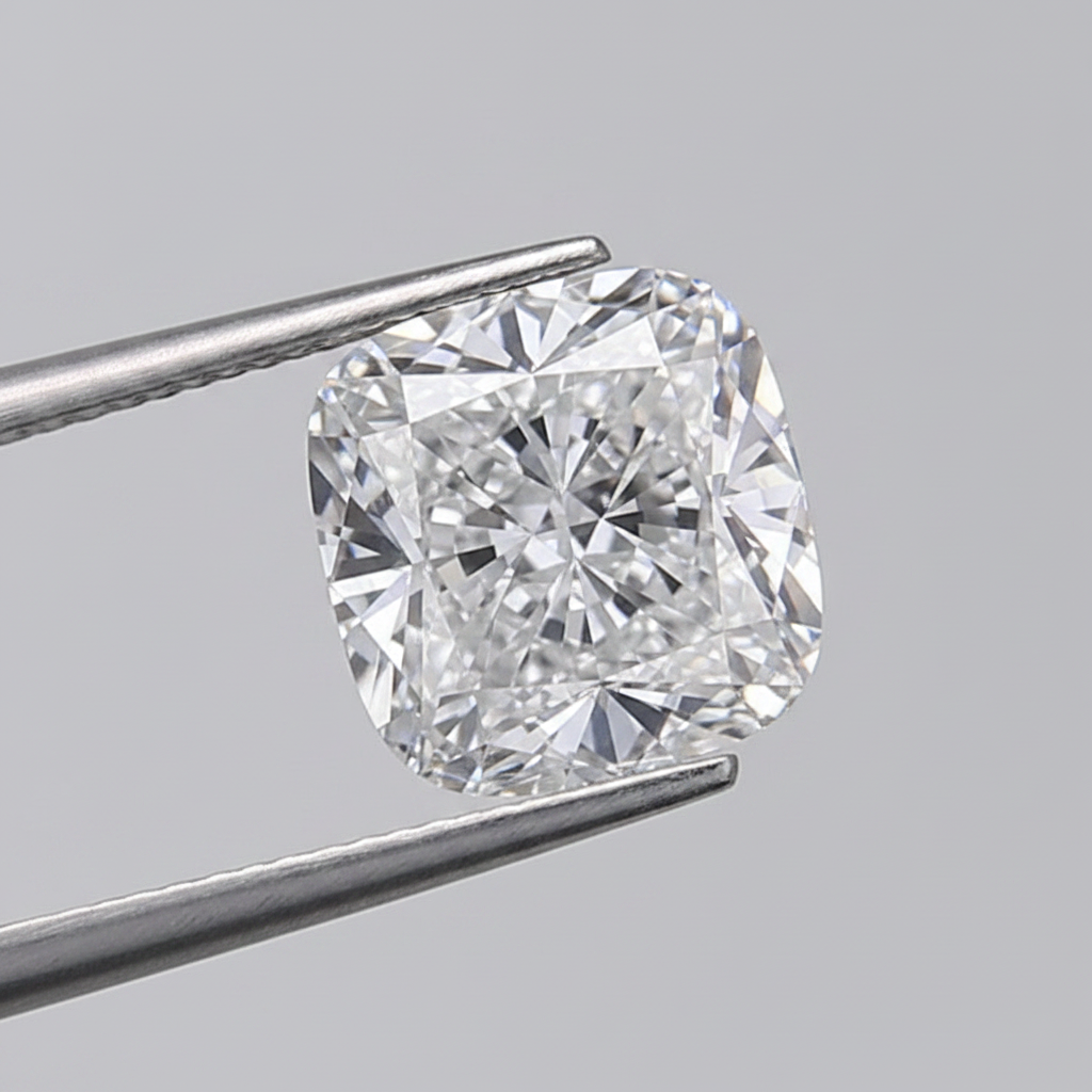3.02 Carat Cushion Cut Lab Grown Diamond, VVS2/D