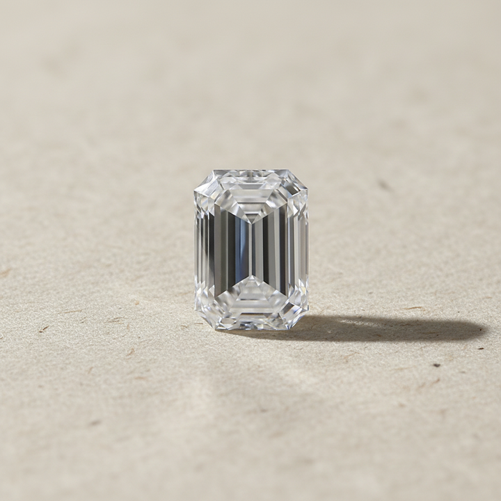 Diamant cultivé en laboratoire taille émeraude de 3,02 carats, VVS2/D