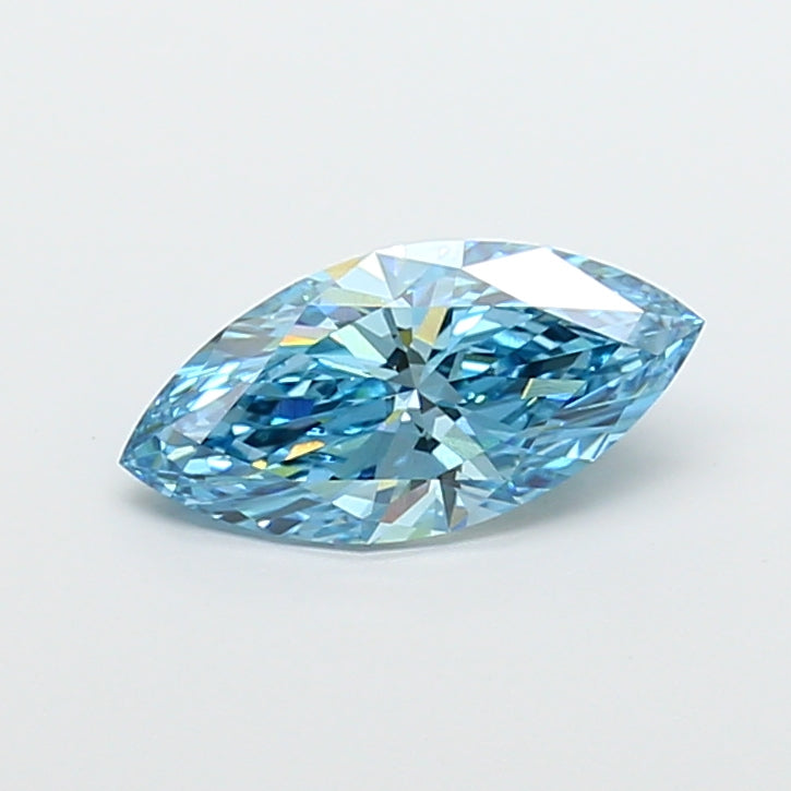 3.02 Carat Marquise Cut Lab Grown Diamond VVS2Fancy Vivid Blue