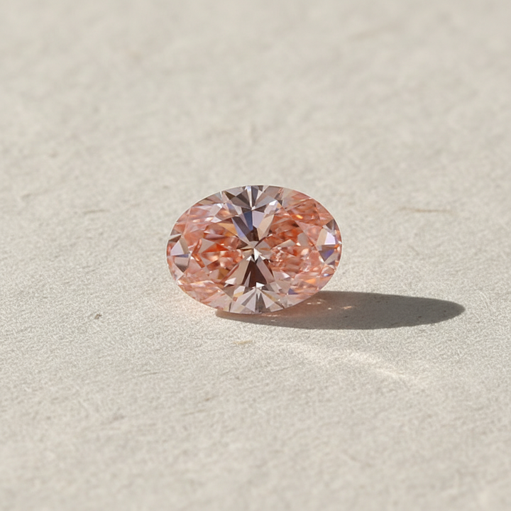 3,02 Karat ovaler, im Labor gewachsener Diamant, VS1/Fancy Vivid Pink