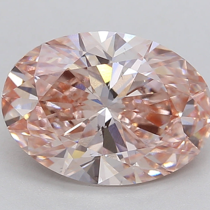 3,02 karaat ovaal geslepen laboratorium-gegroeide diamant VS2 FANCY INTENSE ROZE