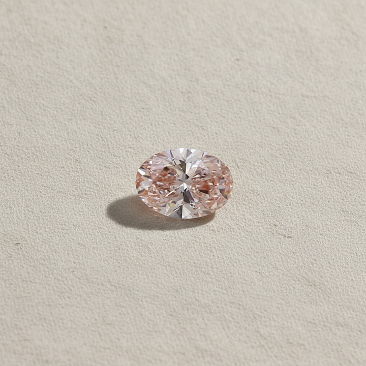 3,02 karaat ovaal geslepen lab-grown diamant, VS2/FANCY INTENSE ROZE