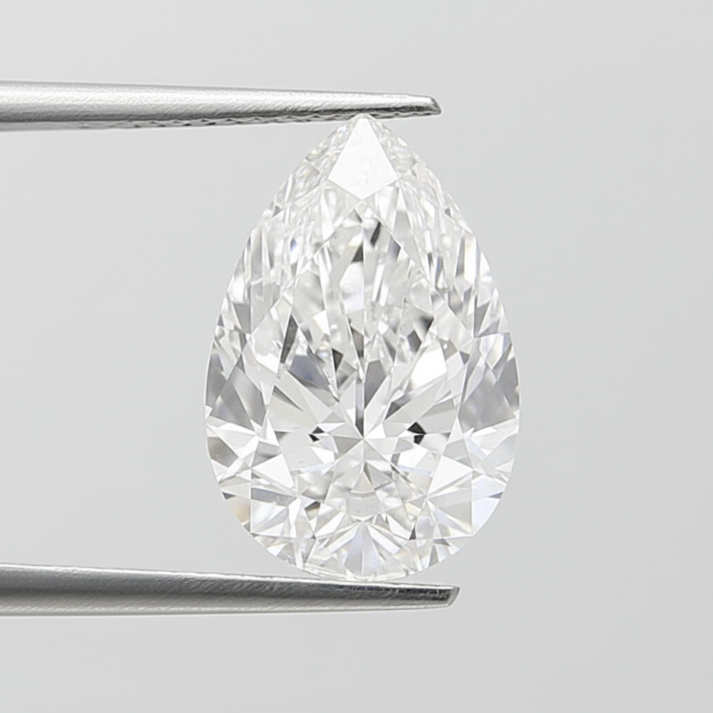 3.02 Carat D VS1 Pear Shape CVD Lab Grown Diamond IGI Certified
