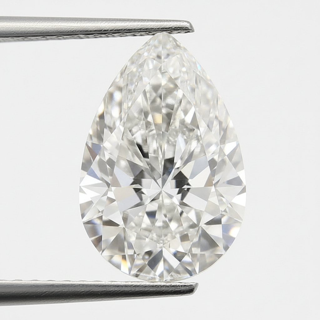 3.02 Carat F VVS1 Pear Shape CVD Lab Grown Diamond IGI Certified
