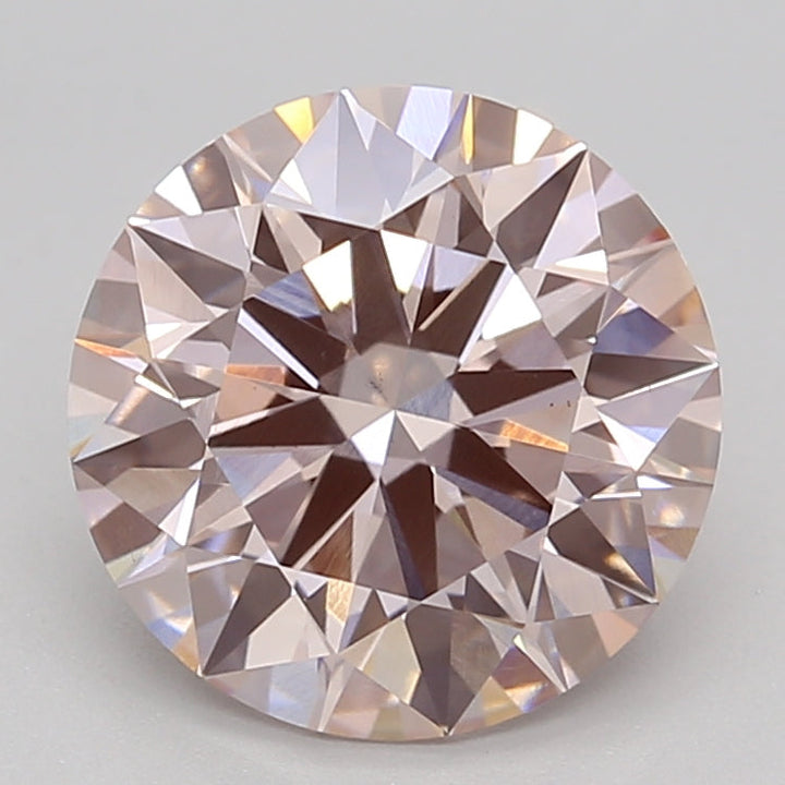 3.02 Carat Round Lab Grown Diamond VS1 FANCY LIGHT PINK