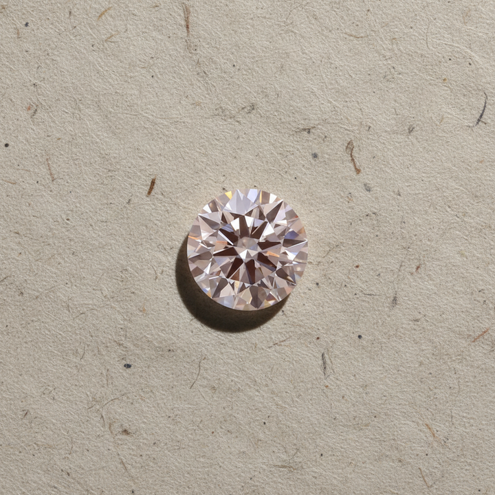 3,02 karaat ronde lab-gegroeide diamant, VS1/Fancy lichtroze