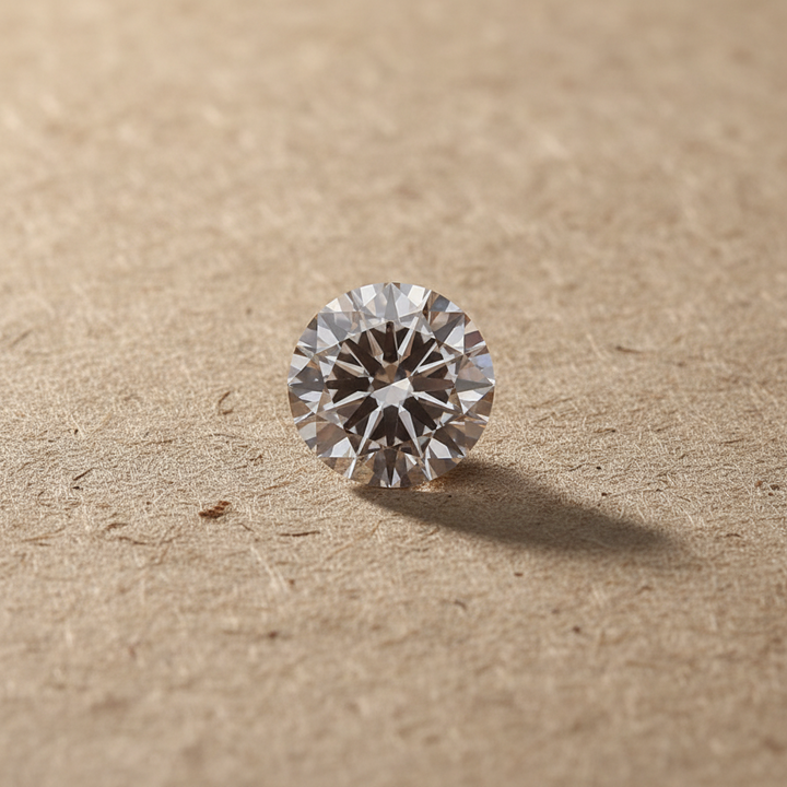 3,02 karaat ronde lab-gegroeide diamant - VS1/LICHT BRUINACHTIG ROZE