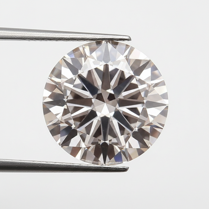 3,02 karaat ronde lab-gegroeide diamant - VS1/LICHT BRUINACHTIG ROZE