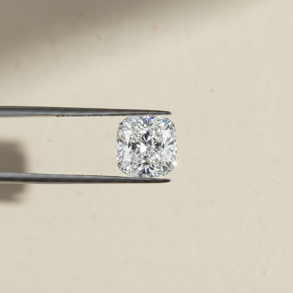 3,03 karaat kussengeslepen laboratorium-gegroeide diamant, VS1/E