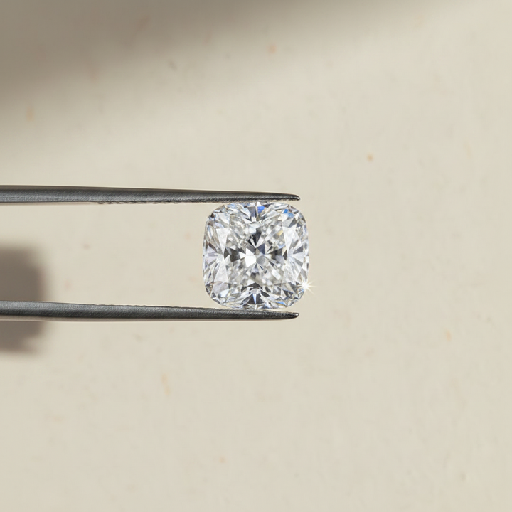 3,03 karaat kussengeslepen laboratorium-gegroeide diamant, VS1/E