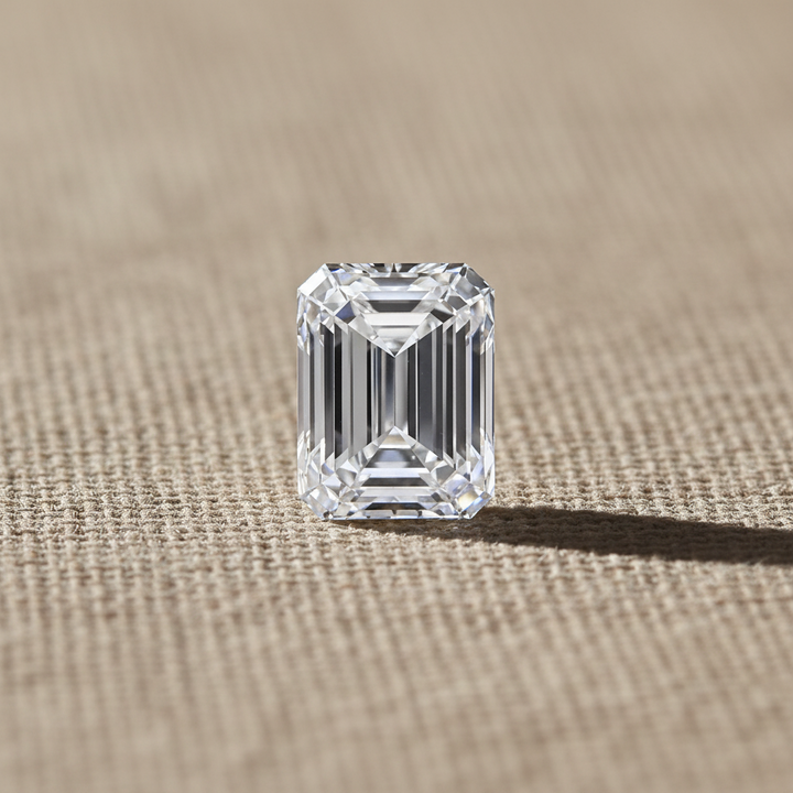 Diamant cultivé en laboratoire taille émeraude de 3,03 carats, VVS2/E