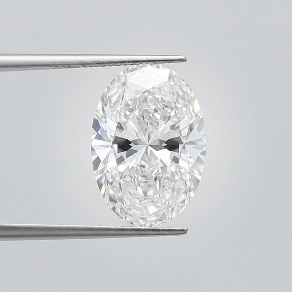 3,03 karaat ovaal geslepen laboratoriumdiamant, VVS2/D