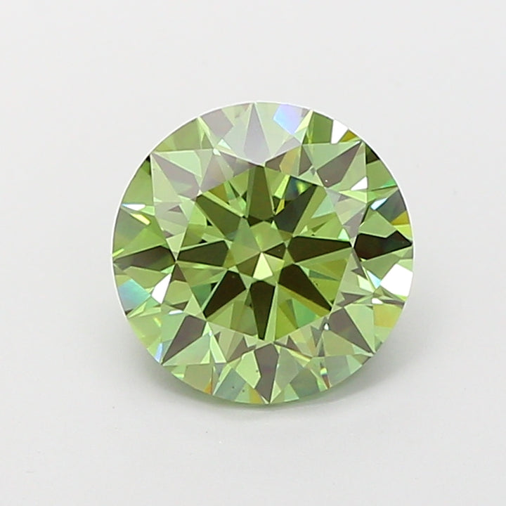 3,03 karaat ronde lab-gegroeide diamant VS1 Fancy Vivid Green