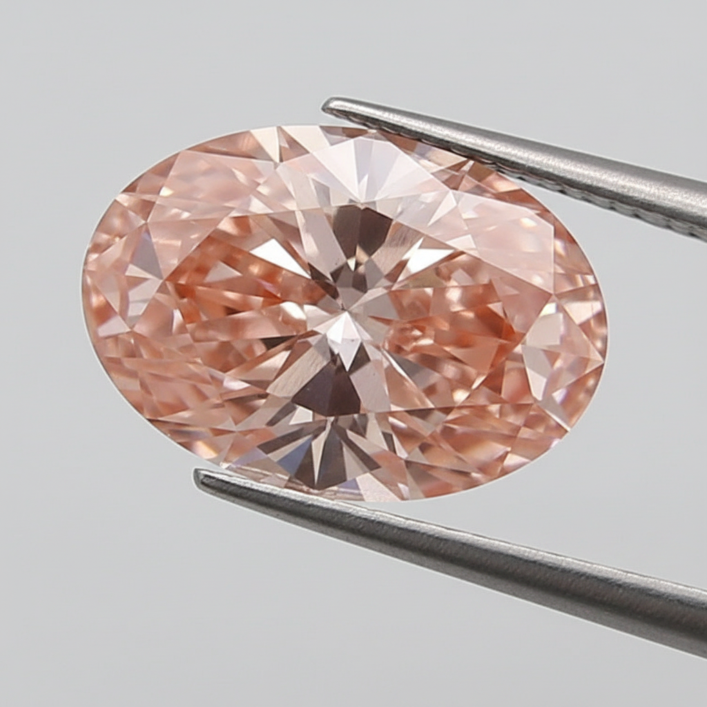 3,04 karaat ovale geslepen laboratoriumdiamant, VS2/fancy levendig roze