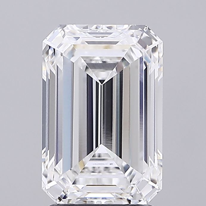 3,04 Karat im Smaragdschliff gezüchteter Diamant VVS1 E