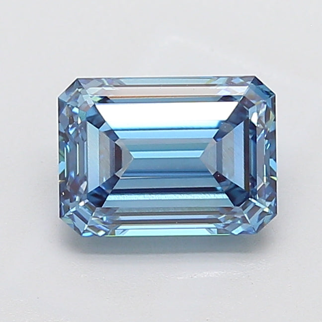 3.04 Carat Emerald Cut Lab Grown Diamond VVS2Fancy Vivid Blue