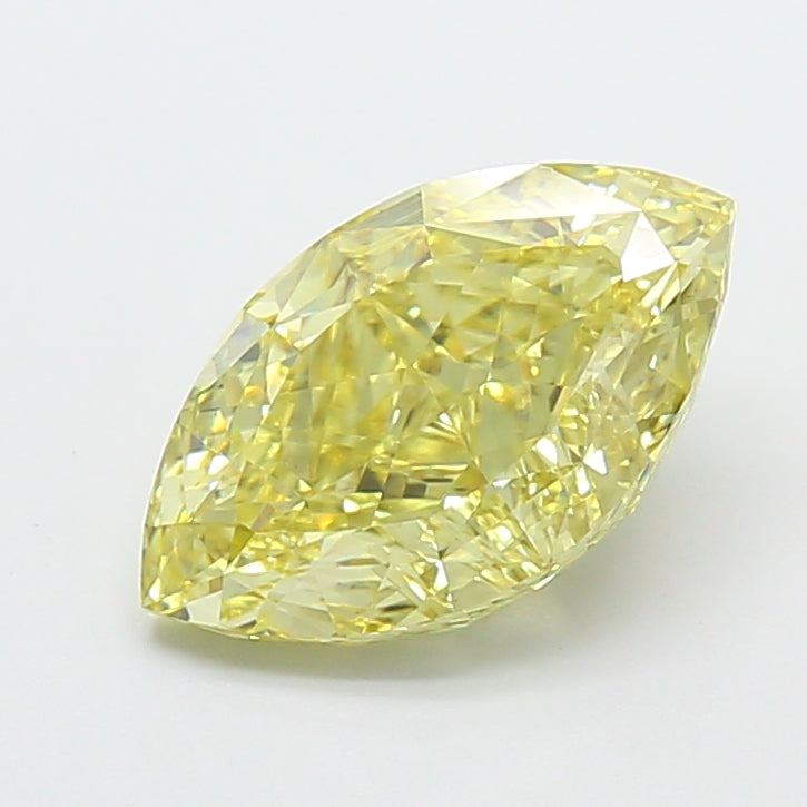 3.04 Carat Marquise Cut Lab Grown Diamond VS2Fancy Intense Yellow