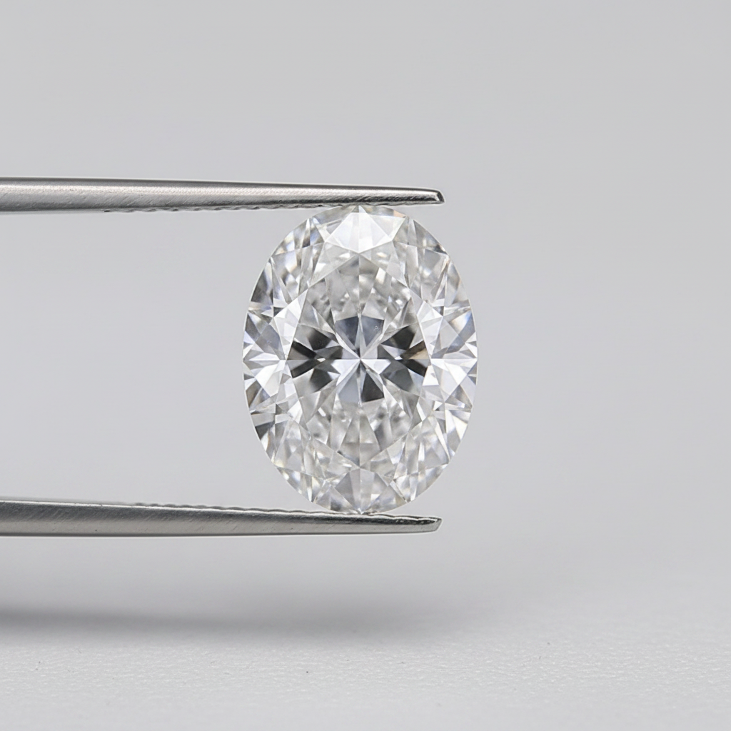 3,04 Karat ovaler, im Labor geschliffener Diamant, VS1/F