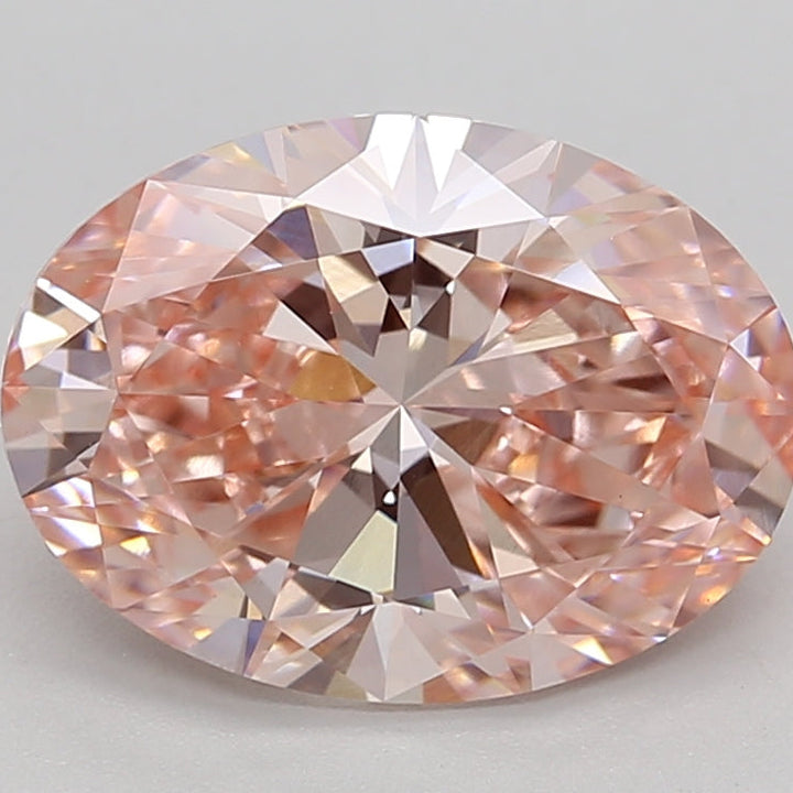 3.04 Carat Oval Cut Lab Grown Diamond VS1 Fancy Intense Pink