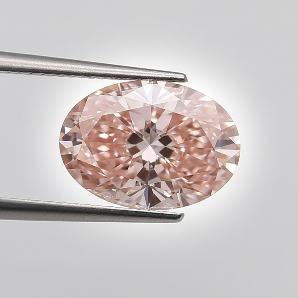 3.04 Carat Oval Cut Lab Grown Diamond, VS1/Fancy Intense Pink
