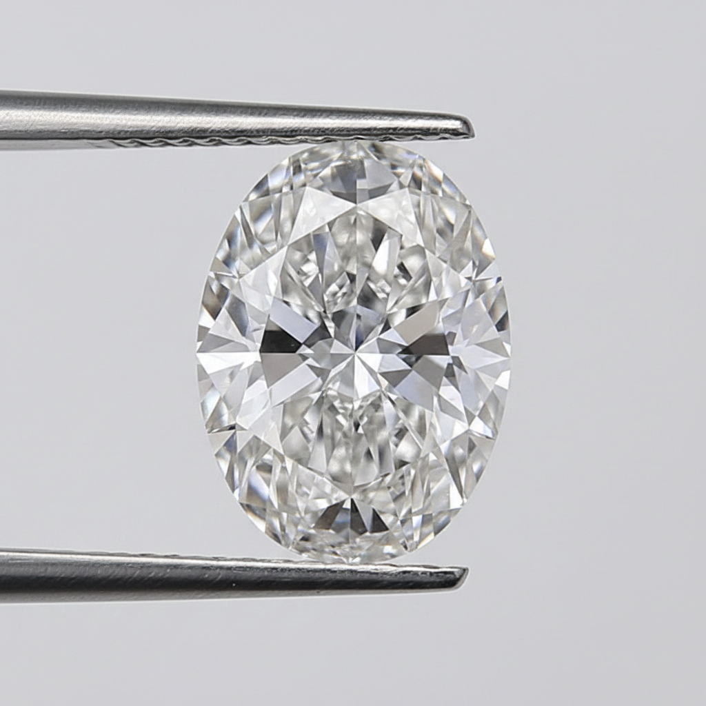 Diamant cultivé en laboratoire de taille ovale de 3,04 carats, VS1/G
