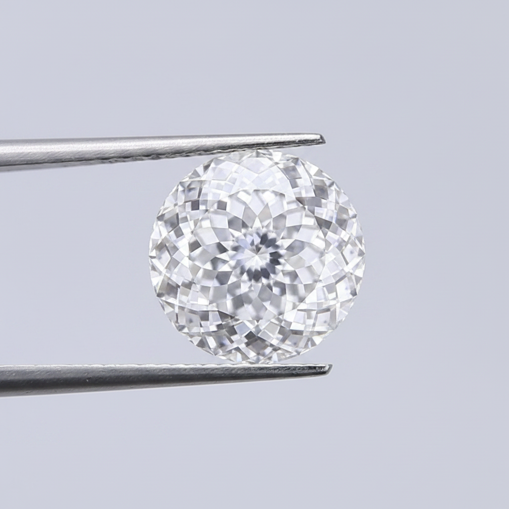 Diamante cultivado em laboratório com lapidação portuguesa de 3,04 quilates, VVS2/E