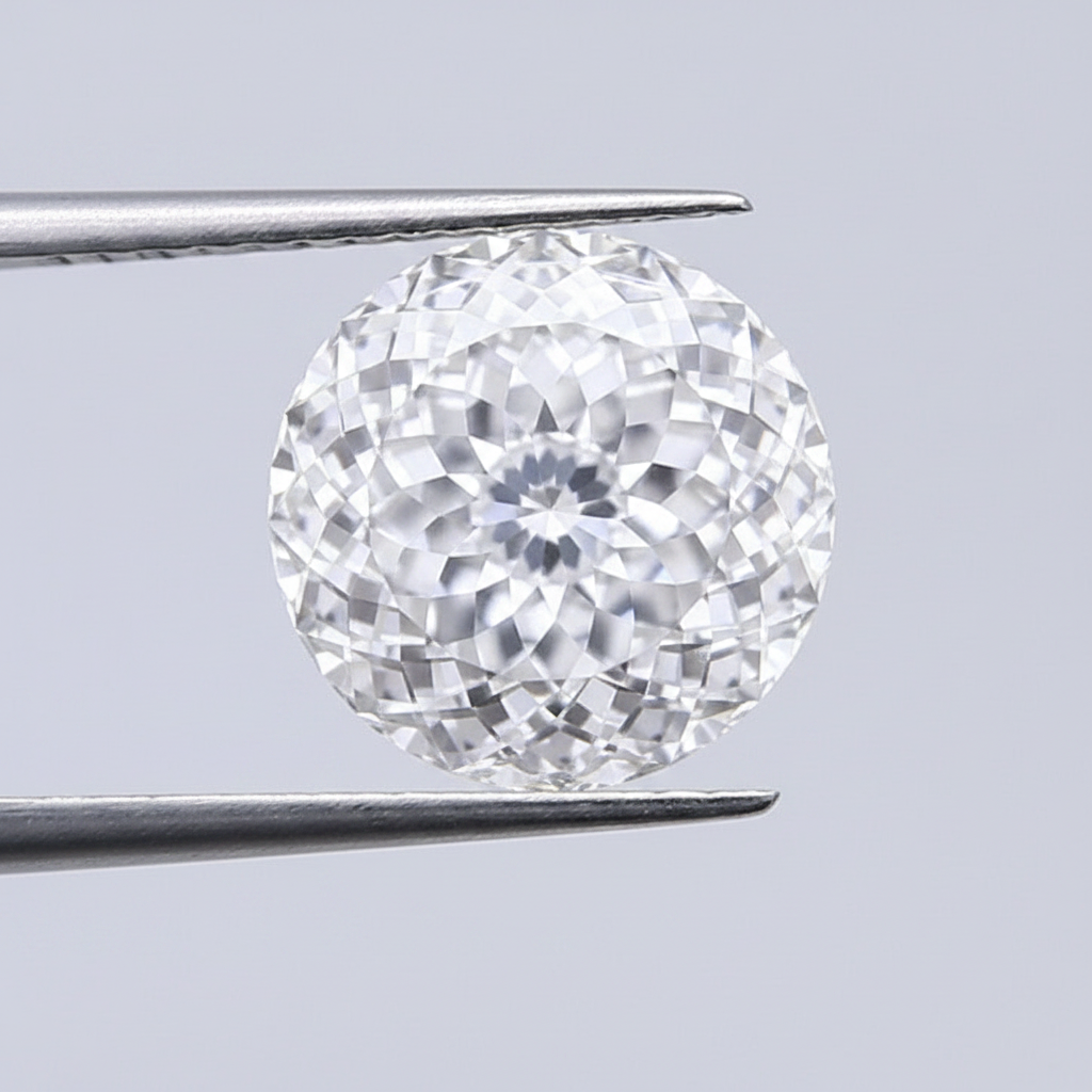 Diamante cultivado em laboratório com lapidação portuguesa de 3,04 quilates, VVS2/E