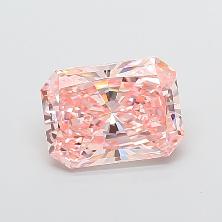 3.04 Carat Radiant Cut Lab Grown Diamond VVS2Fancy Intense Pink