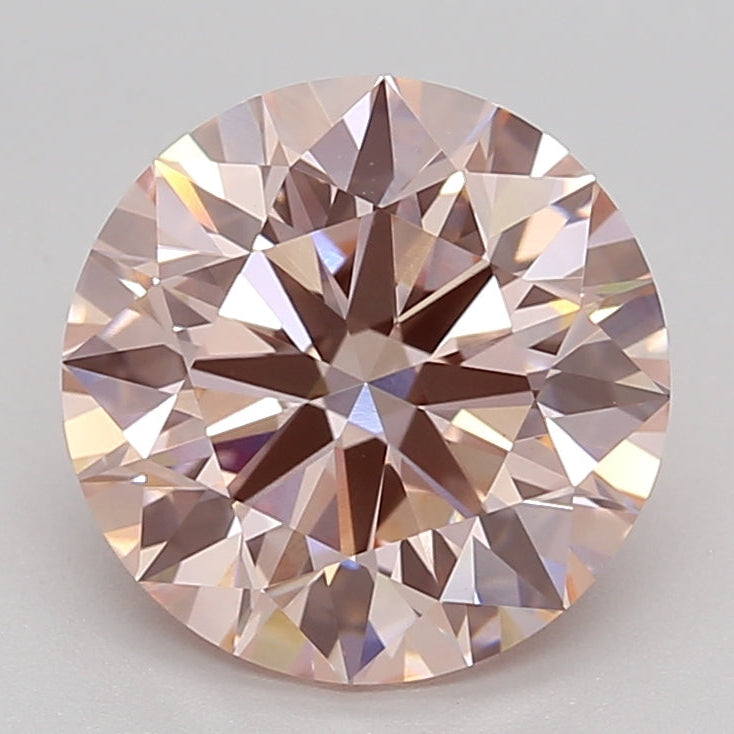 3.04 Carat Round Lab Grown Diamond VS1 FANCY INTENSE PINK