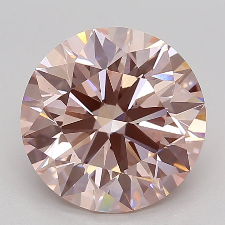 3.04 Carat Round Lab Grown Diamond VS1 FANCY INTENSE PINK