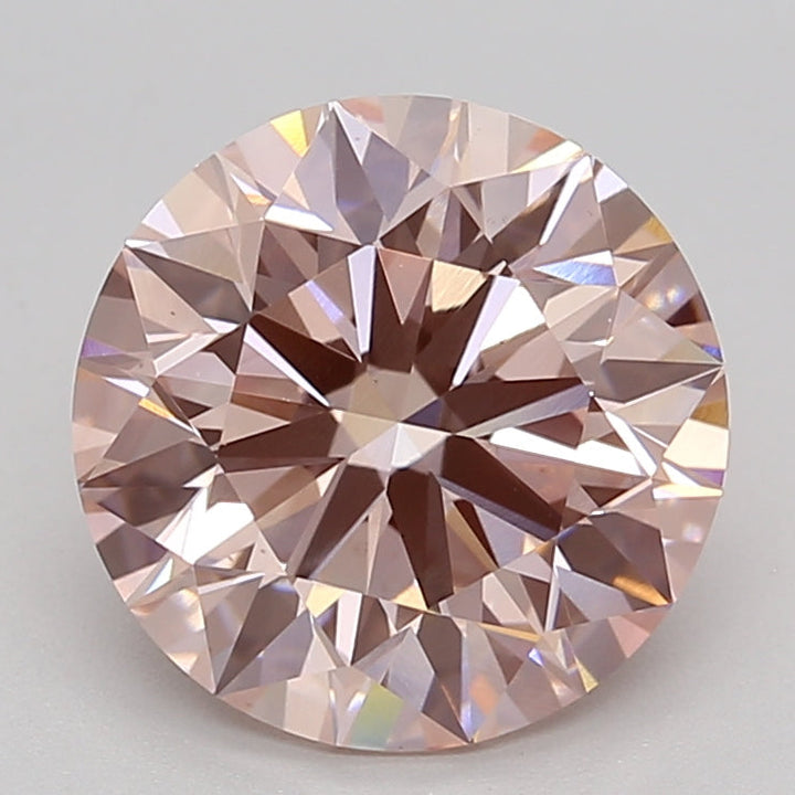 3.04 Carat Round Lab Grown Diamond VS1 FANCY INTENSE PINK