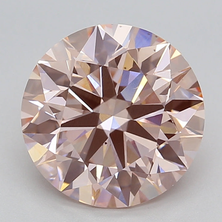 3,04 karaat ronde lab-gegroeide diamant VS2 FANCY INTENSE ROZE