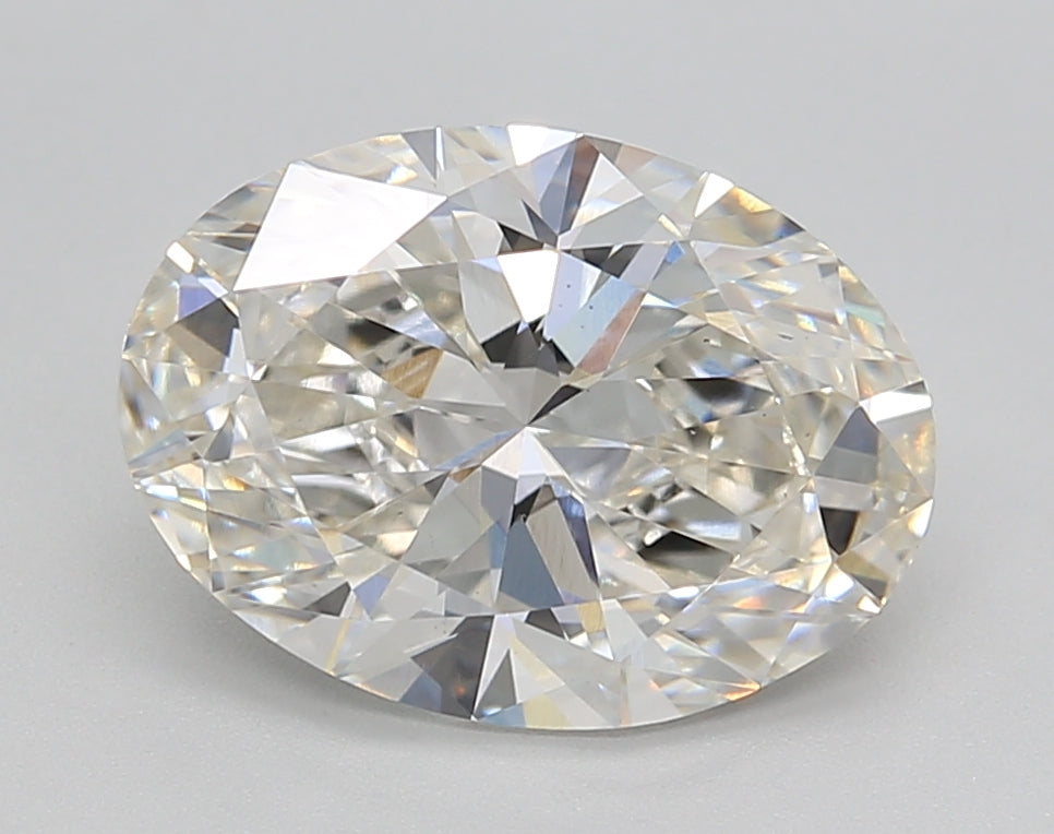 3.05 CT Oval Lab-Grown Diamond, G Color, VS2 Clarity, IGI Certified