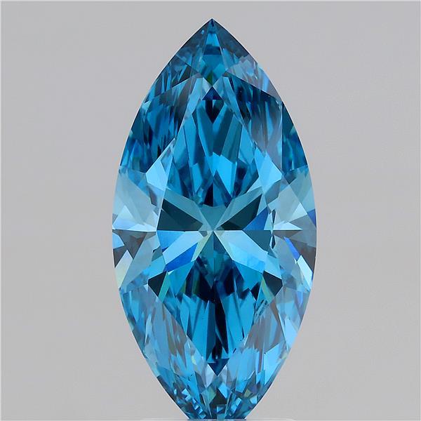 3.05 Carat Marquise Cut Lab Grown Diamond VS1Fancy Vivid Blue