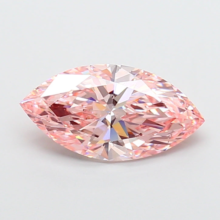 3.05 Carat Marquise Cut Lab Grown Diamond VS2Fancy Vivid Pink
