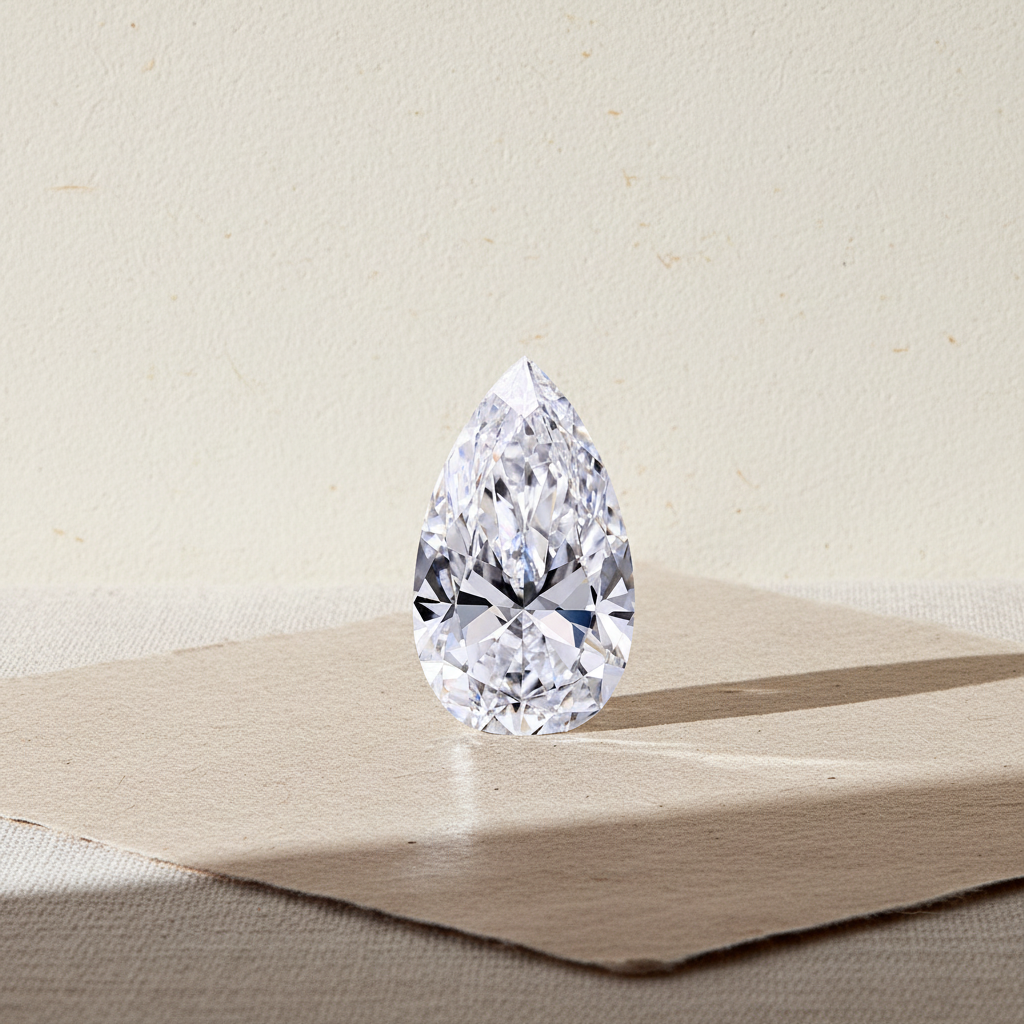3.05 Carat Pear Cut Lab Grown Diamond VVS2 D Color IGI Certified
