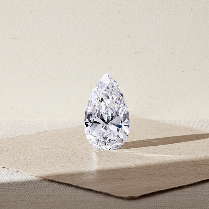 3.05 Carat Pear Cut Lab Grown Diamond VVS2 D Color IGI Certified
