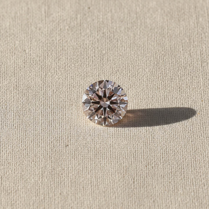 3,05 karaat ronde lab-gegroeide diamant, VS1/Fancy lichtroze