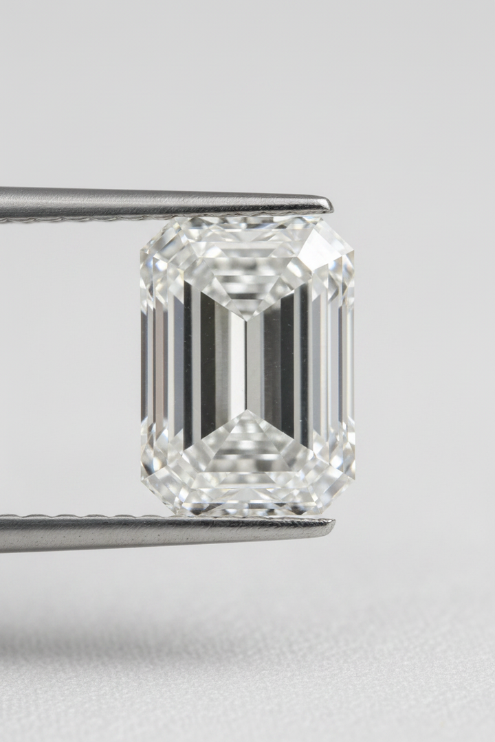 Diamant cultivé en laboratoire taille émeraude de 3,06 carats, VS2/E