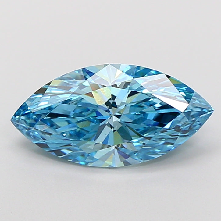 3.07 Carat Marquise Cut Lab Grown Diamond VS1Fancy Vivid Blue
