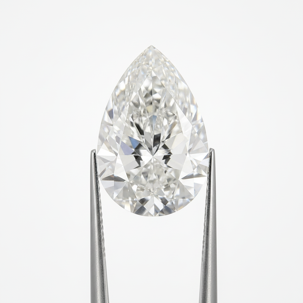 3.07 Carat F VVS1 Pear Shape CVD Lab Grown Diamond IGI Certified
