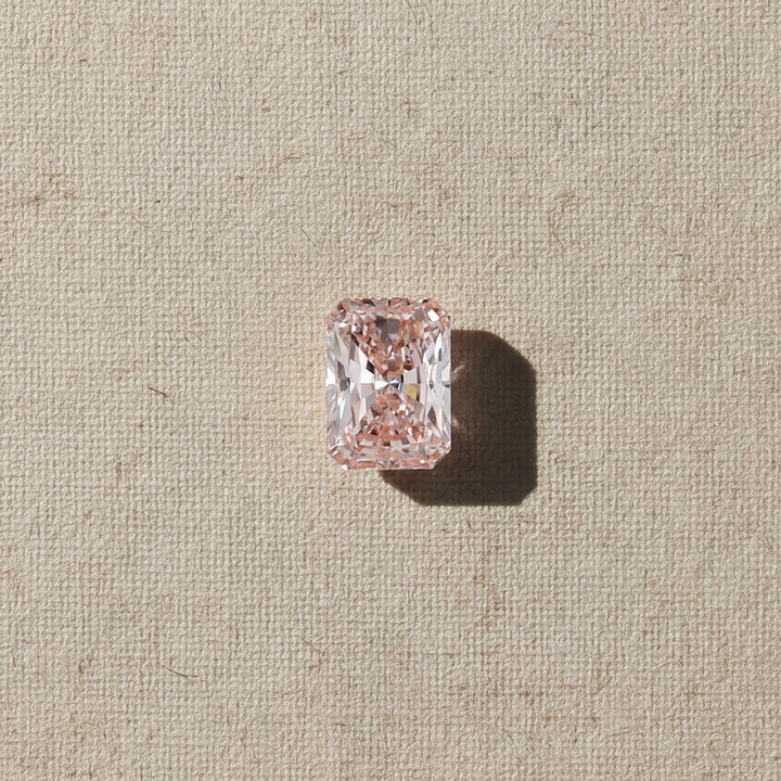 3.07 Carat Radiant Cut Lab Grown Diamond, VS1/Fancy Vivid Pink