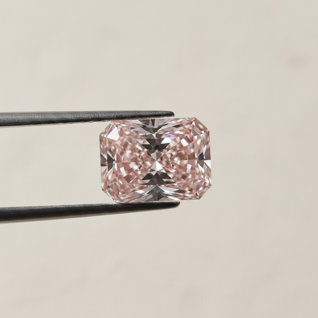 3,07 karaat stralend geslepen laboratoriumdiamant, VS1/fancy levendig roze