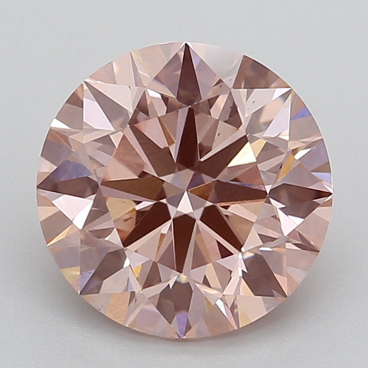3.07 Carat Round Lab Grown Diamond VS2 FANCY VIVID PINK