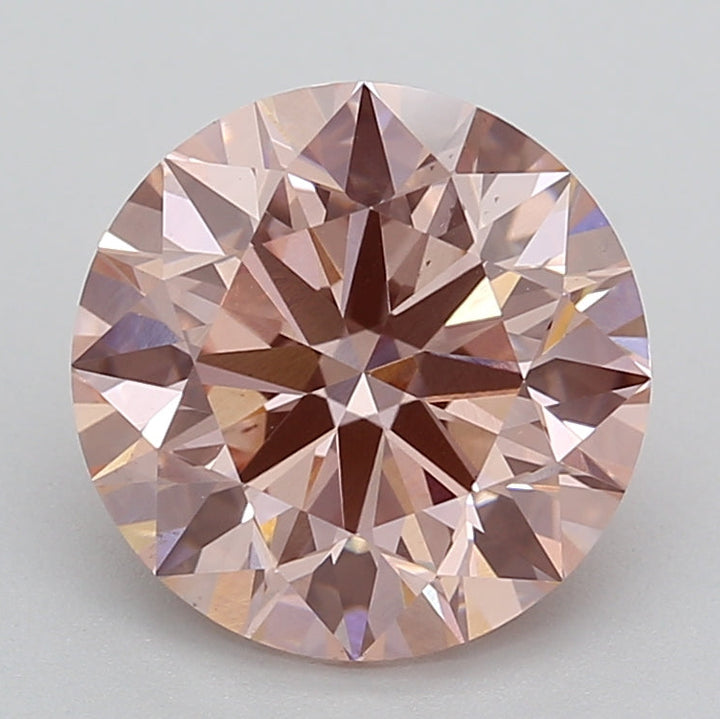 3.07 Carat Round Lab Grown Diamond VS2 FANCY VIVID PINK