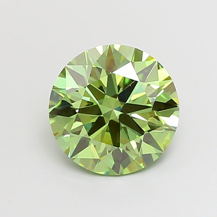 3,07 karaat ronde Lab Grown Diamond VVS2 Fancy Vivid Green